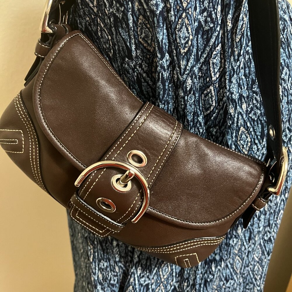 COACH Chocolate Brown SOHO Shoulder Bag Purse 10188